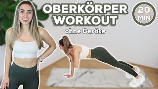 20 Min. Oberkörper Workout ohne Equipment | Rücken, Arme, Schulter, Brust & Bauch zuhause trainieren