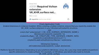 Installed Vulkan doesn't implement the VK KHR surface extension