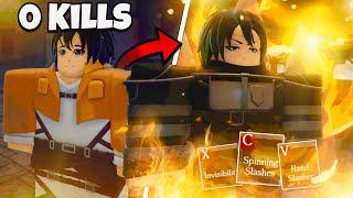 I BECAME MIKASA ACKERMAN And Killed The FEMALE TITAN In Roblox Untitled Attack On Titan!…