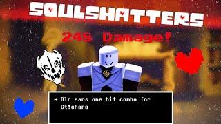 stylish old sans one hit combo for Glitchtale Chara || SOULSHATTERS || ROBLOX