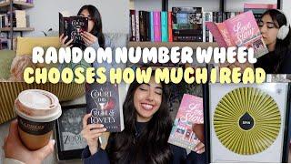 number wheel picks how many pages a day I read for a week ‍spoiler free reading vlog