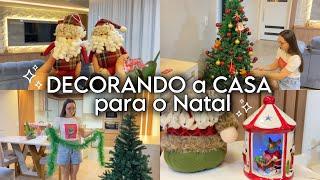 DECORANDO A CASA PARA O NATAL enfeites novos, montei a árvore