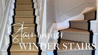 How to fit a stair runner on straight & winder/corner stairs - Dunelm herringbone jute runner