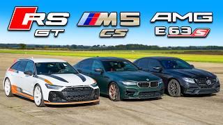 WYŚCIG: BMW M5 CS v Audi RS6 GT v AMG E63 S