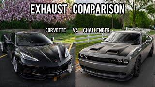 C8 Corvette vs Hellcat Challenger - Exhaust Sound Comparison