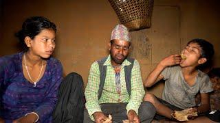 dharme family cooking and eating together in the village || Life in rural Nepal @ruralnepall