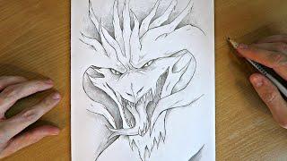 How to Draw an Epic Dragon | Step by Step Fantasy Art Drawing Tutorial 