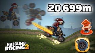 INSANE FLIPS for WORLD RECORD! 20699m Motocross in Overspill - Hill Climb Racing 2