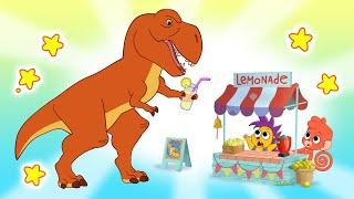 Club Baboo | Dinosaurs at the lemonade stand! | 1 HOUR COMPILATION | Learn Dinosaur Names & the ABC!