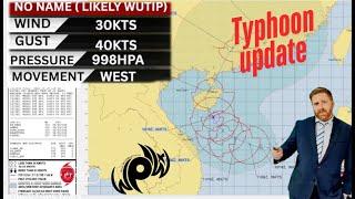 Landfalling Typhoon in Hainan China with the a monsoonal gyre dominating