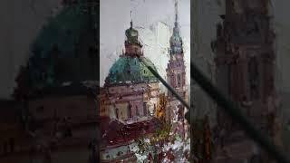 Prague, Spring landscape (2024) #art #prague #oilpainting #impastopainting #impressionism
