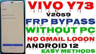 Vivo Y73 Frp Bypass Android 12 || New Trick 2022 || Vivo {V2059} Frp Unlock Without Pc 100% Free