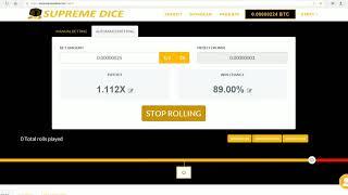 So easy to play and win BTC with Supreme Dice