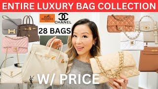 MY ENTIRE LUXURY HANDBAG COLLECTION w price | Chanel, Hermes, Saint Laurent, Chloe, Mulberry etc