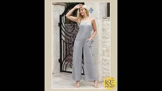 KRE Prime Women Scoop Neck Wide Leg Jumpsuit with Pockets