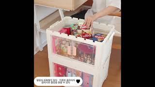 투명 리빙박스 접이식 오픈형 리빙박 투명 폴딩박스 캠핑 수납정리함 오픈형 폴딩 리빙박스 다용도 대용량 투명 플라스틱 리빙박스 접이식 폴더형 수납함
