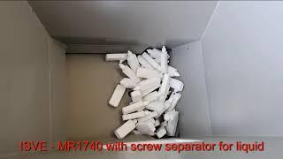 ISVE shredder model MR1740 screw for liquid separation