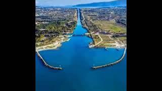 World History- Corinth Canal, a man-made wonder in Greece #shorts