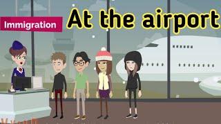 At the airport English conversation | Travel English |  Learn English  |  Sunshine English