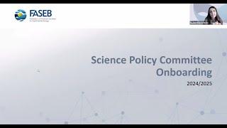 2024 FASEB Science Policy Committee Onboarding