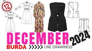 BURDA 12/2024 FULL Line Drawings ¬ Elegant Sewing Inspiration