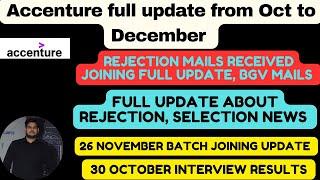 Accenture onboarding update, Rejection mail, Interview results pending, Joining Updates