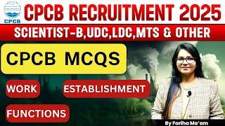 CPCB  Related MCQs | Mock 1 | SCIENTIST LDC UDC MTS |  By Fariha Ma'am