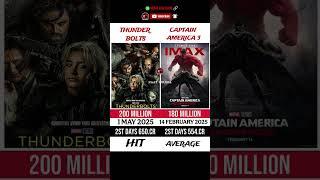 Thunderbolts Vs Captain America 3 Box Office Collection 🫢 || #review #boxoffice #movie #film