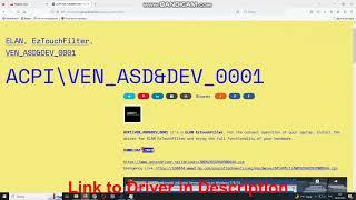 ACPI\VEN_ASD&DEV_0001 Drivers // ELAN EzTouchFilter Driver download and install manual