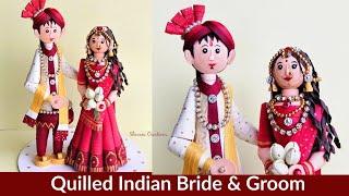 Quilled Indian Bride and Groom/ DIY Paper Dolls/ 3d Quilling