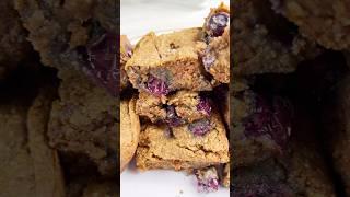 Vegan Blueberry Blondies! Refined Sugar Free, Oil-Free