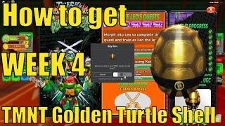 How to get TMNT Golden Turtle Shell in TMNT Battle Tycoon | WEEK 4 | GRAND PRIZE | Leo vs Shredder