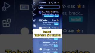 Tabnine AI Code Assistant for code suggestion #vscode #coding #aiassistant