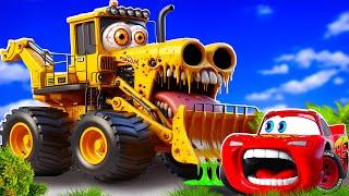 Lightning McQueen & Tow Mater VS bulldozer Truck ZOMBIE slime Zombie Apocalypse in BeamNG.drive ‍️