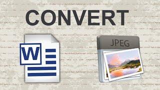 Convert Word Doc to JPEG - 2 Methods