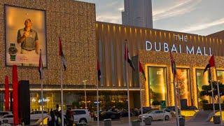 Walking Tour Of Dubai Mall 2024 | Dubai Mall Dancing Fountain Show | Burj Khalifa Light Show