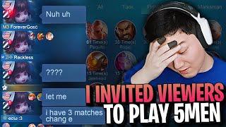 HAHAHA, I Invited Mythic Rank viewers for playing 5men | Mobile Legends
