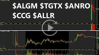 $ALGM $TGTX $ANRO $CCG $ALLR Top Stocks Replay & Review