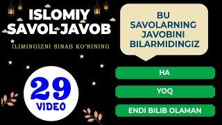 Islomiy savol javob #29 | diniy savol javoblar | исломие савол жавоб Abdullloh domla #savoltv