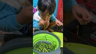 Dikira kemana tau tau lagi makan kangkung #family #cute #familyvlog #baby