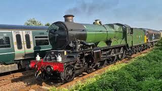 GWR 4073 Class 5029 Nunney Castle steam train going from Dawlish to London Victoria