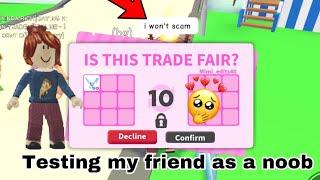 Testing my friend as a noob to see if she would scam | Roblox