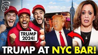 Trump Makes SURPRISE Visit To New York 'Bitcoin Bar' | Buys BURGERS and BEERS for Supporters  