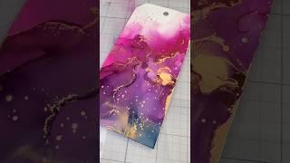 Alcohol ink art technique on a tag #alcoholink #alcoholinkart