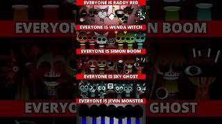 NEW EVERYONE IS JEVIN MONSTER VS SIMON BOOM VS WENDA WITCH VS SKY GHOST VS RADDY RED ? *MIX VERSION*