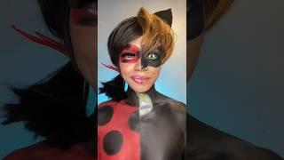 Lady Bug vs Cat Noir  #Makeupinspired #ladybug #catnoir #miraculous #sfxmua #shorts #pachie2323