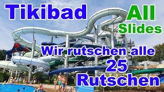 Tikibad Duinrell - Wir rutschen alle 25 Rutschen - All 25 Slides with GoPro - Alle Glijbanen