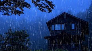 End Insomnia to Sleep Well Tonight - Heavy Rain on Old Roof & Furious Thunder Sounds to Sleep, Relax