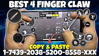 BGMI/PUBG MOBILE BEST 4 FINGER CLAW CONTROL SETTING | BEST 4 FINGER CLAW CONTROL CODE COPY PASTE