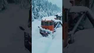 Dangerous Jobs: Train Wing Plow Clears Snow Like a Beast in Action #europe #train #winter